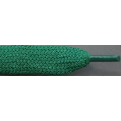 1/2" Wide Flat Tubular Athletic Laces - Kelly Green (2 Pair Pack) Shoelaces