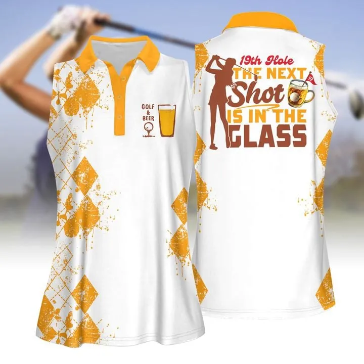 19Th The Next Shot Is In Glass Beer Women Golf Apparels, Women Short Sleeve Polo Shirt, Sleeveless Polo Shirt