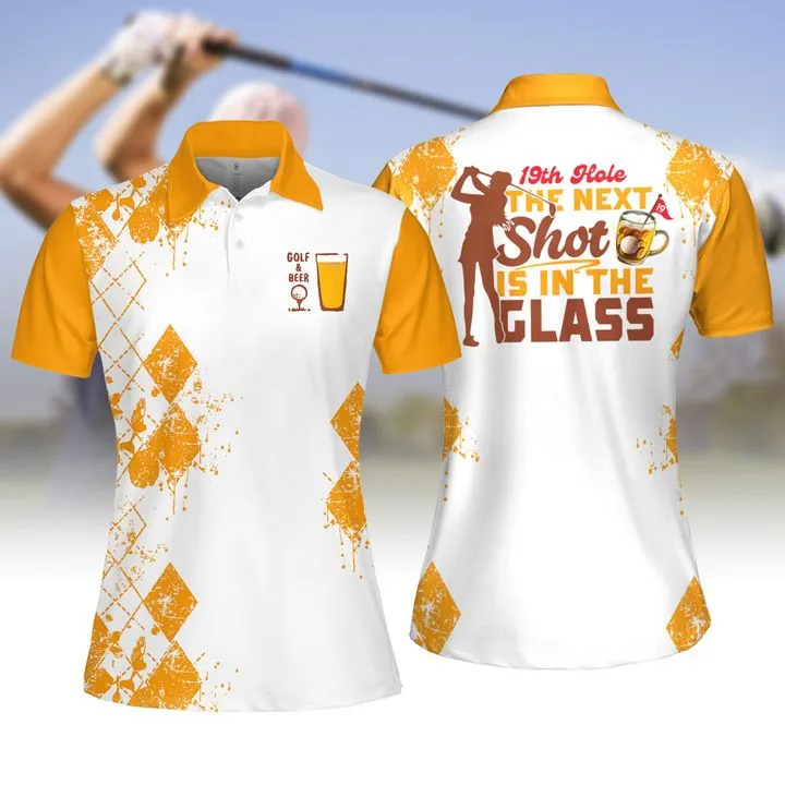 19Th The Next Shot Is In Glass Beer Women Golf Apparels, Women Short Sleeve Polo Shirt, Sleeveless Polo Shirt