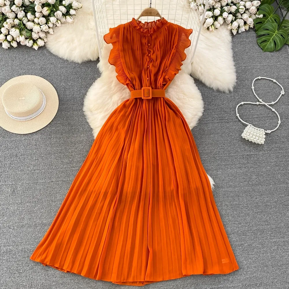 A-line Chiffon Long Fashion Dress        S4407