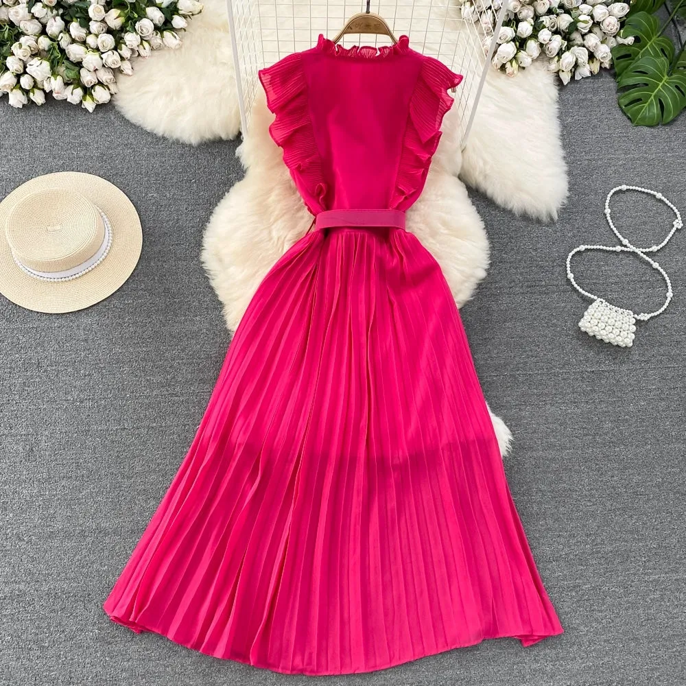 A-line Chiffon Long Fashion Dress        S4407