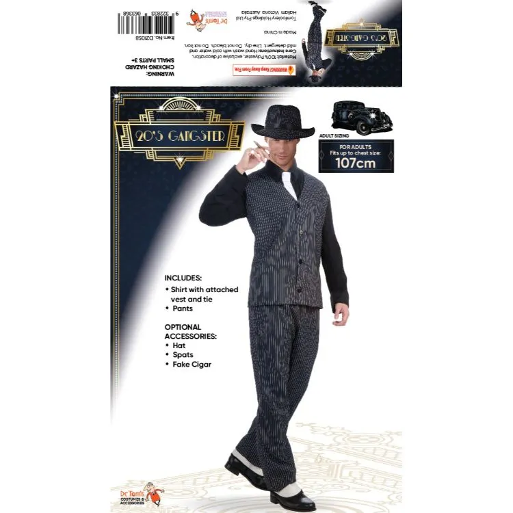 Adult 20's Gangster Costume