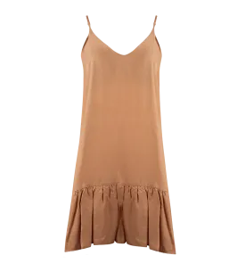 Ariadne Strap Short Frill Dress Nude