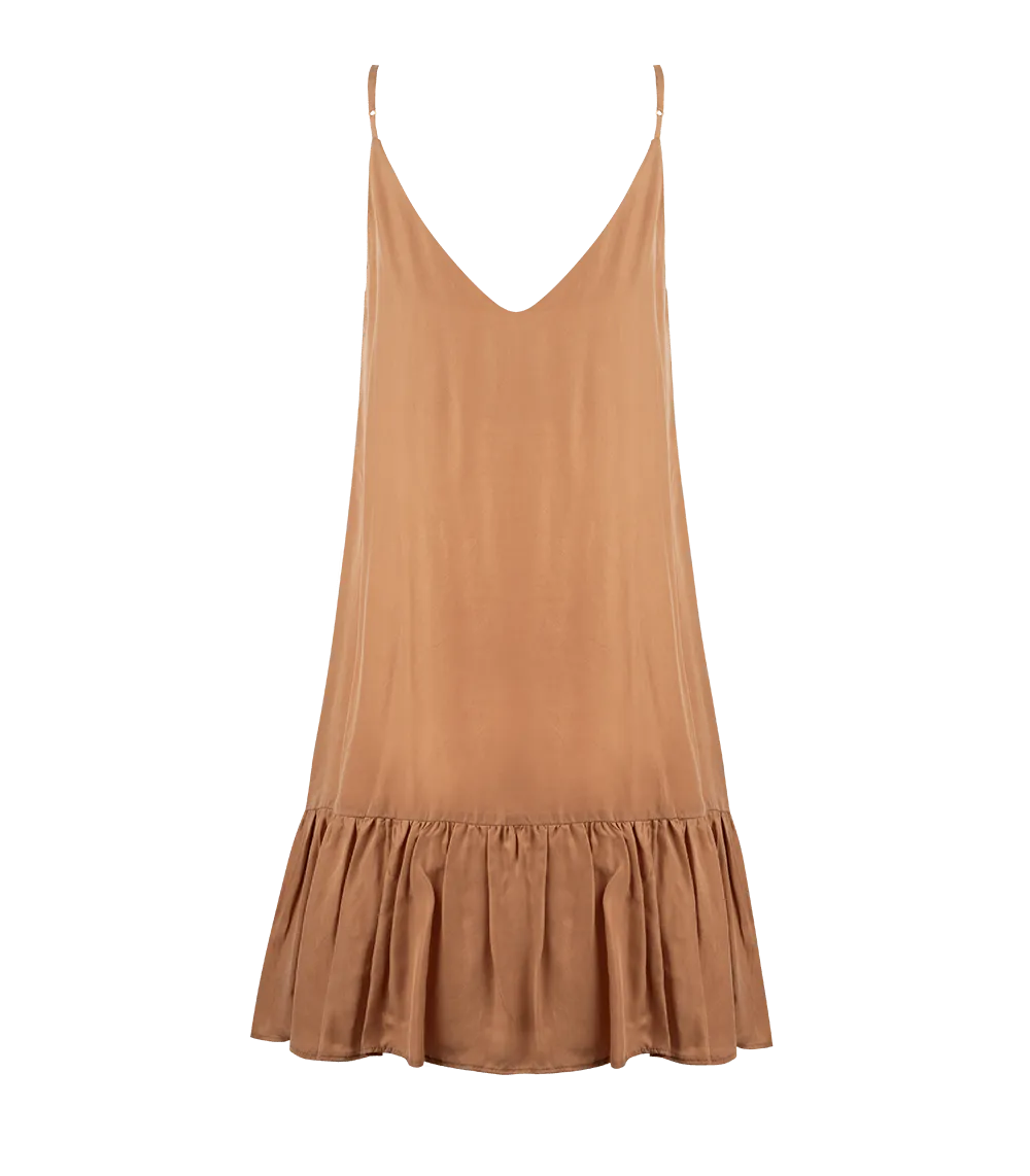 Ariadne Strap Short Frill Dress Nude