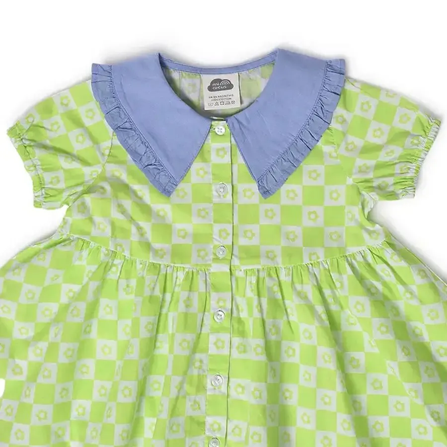 Baby Girl Front Open Frock With Ruffles