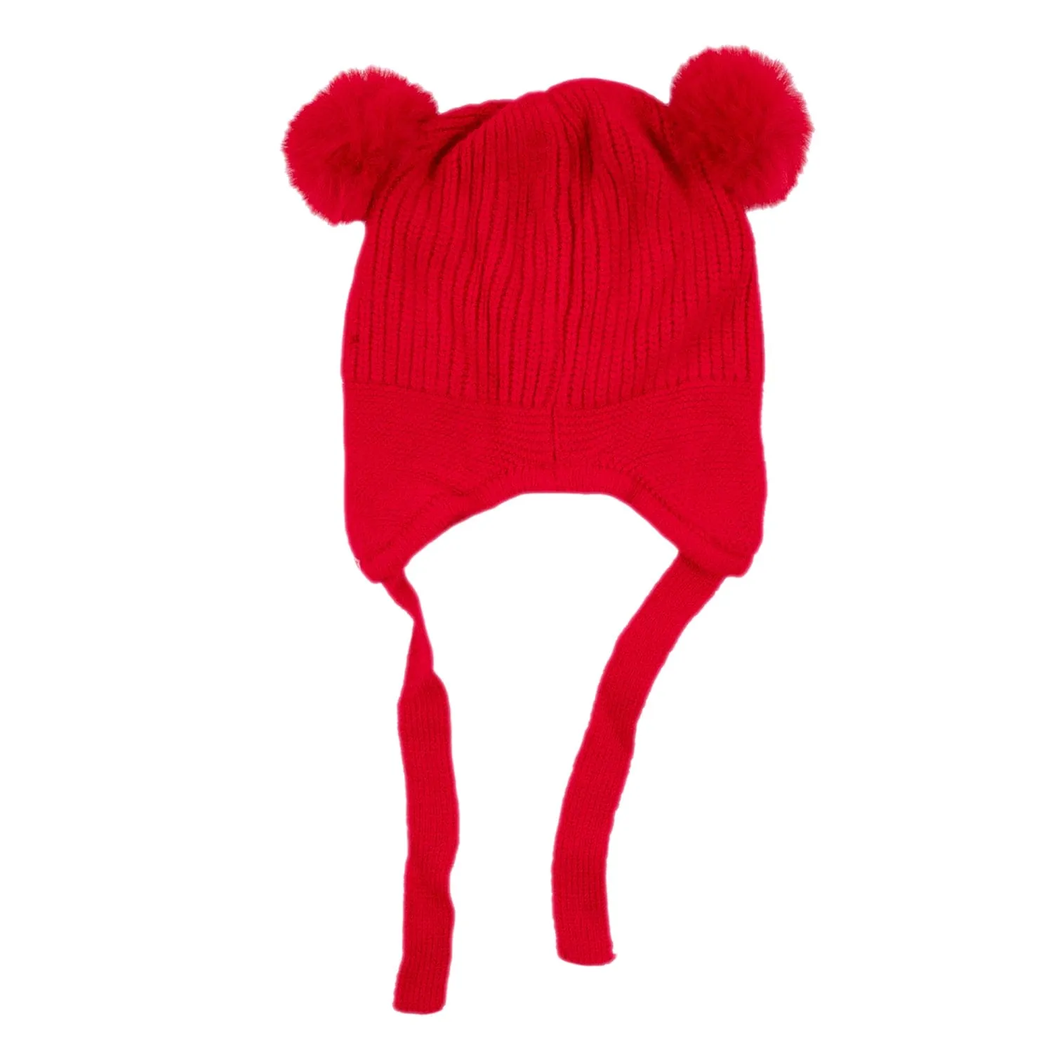 Baby Moo Solid Infant To Toddler Winter Beanie Woollen Cap - Red