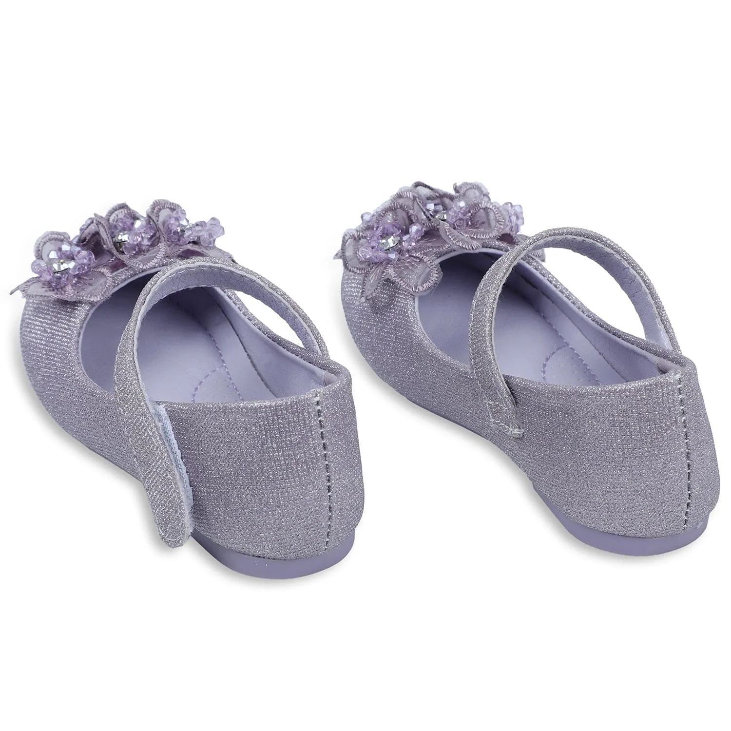 Baby Moo x Bash Kids 3D Floral Party Mary Jane Ballerinas - Purple