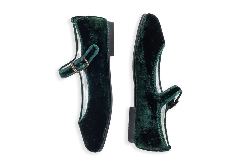 Bea Colette Green Catalina Velvet Dress Shoes