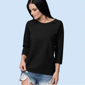 Black 3/4th Sleeves Top