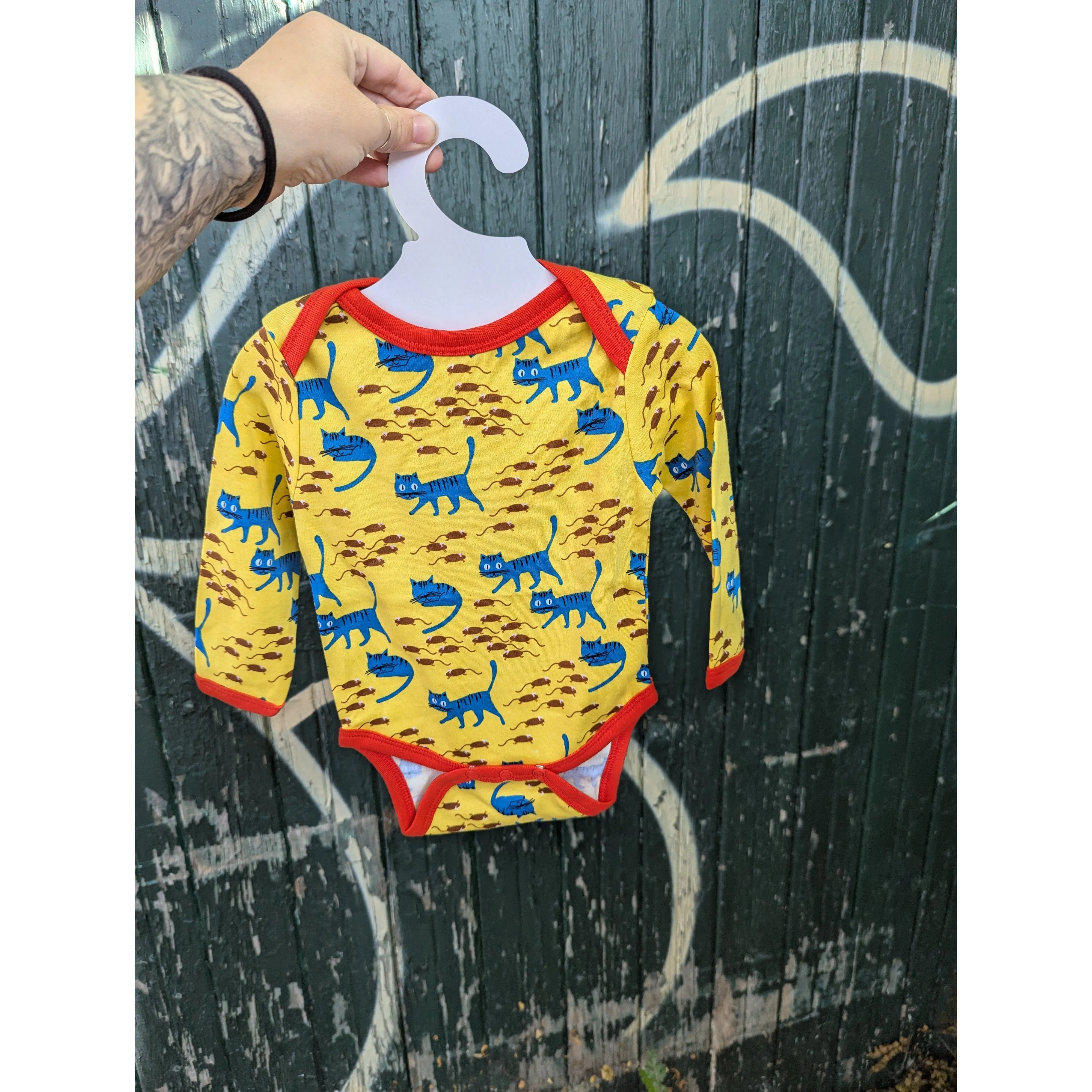 Cat - Lemon Chrome Long Sleeve Onesie