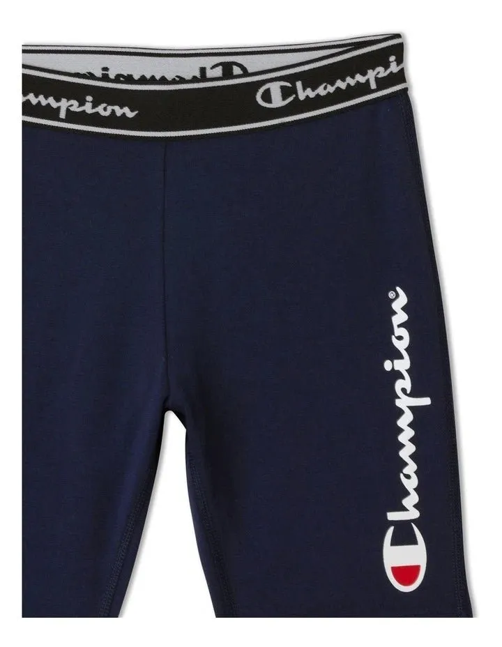 CHAMPION JUNIOR SCRIPT PLAY NAVY SHORT