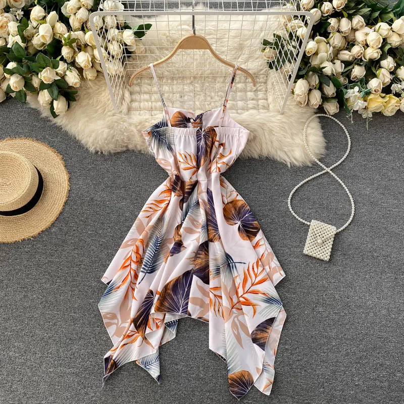 Charming sexy high waist irregular dress fashion girl dress    S340