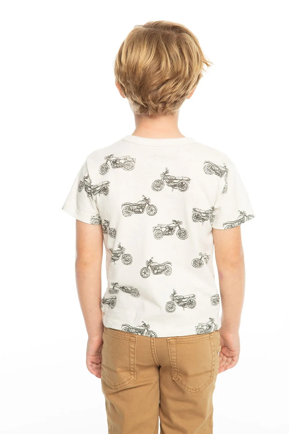 Chaser Kids - Boys Cotton Jersey Short Sleeve Crew Neck Tee in Salt