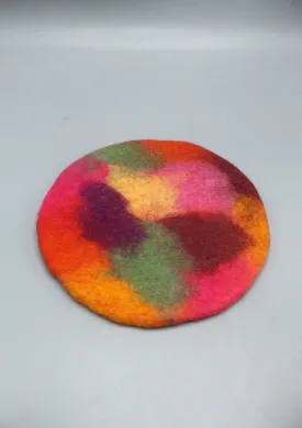 Christmas Mixed Color Felt Round Trivet