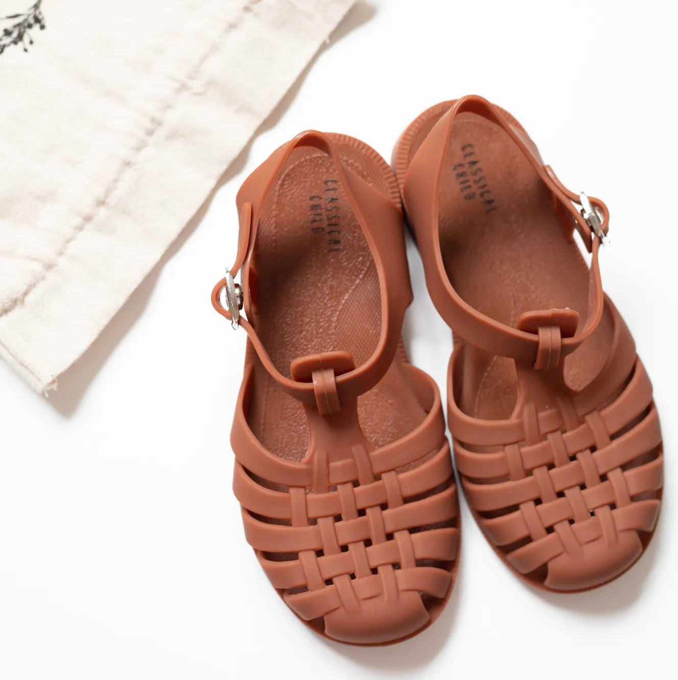 Classic Plastic-free Jelly Sandals | Rust Color