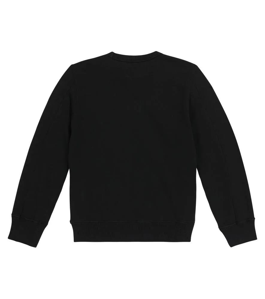 Cotton fleece sweatshirt with C logo. COMPANY KIDS, black