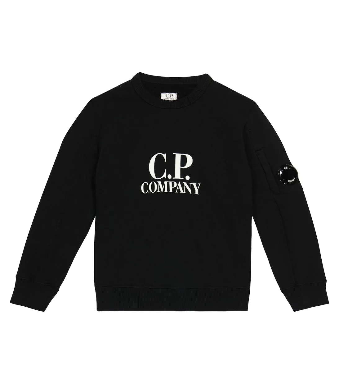 Cotton fleece sweatshirt with C logo. COMPANY KIDS, black