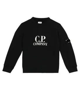 Cotton fleece sweatshirt with C logo. COMPANY KIDS, black