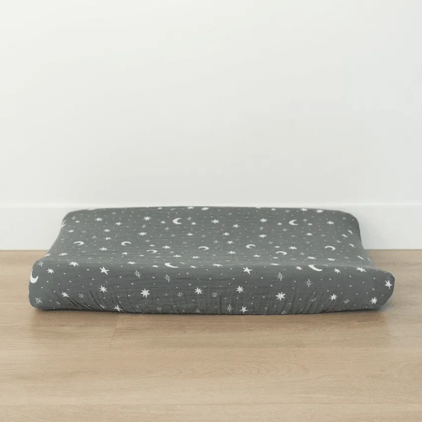 Cotton Muslin Change Pad Cover, Night Sky