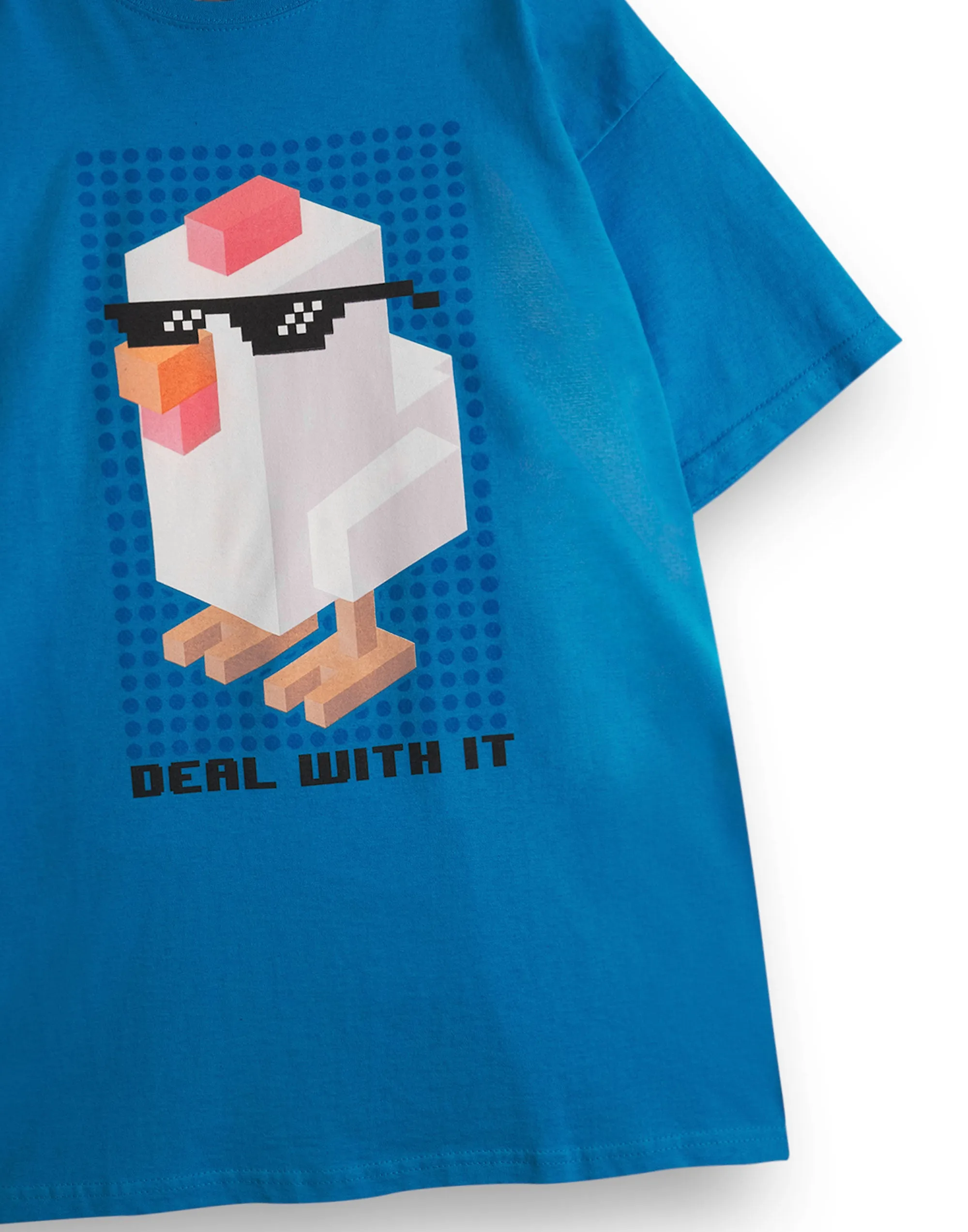 Crossy Road Boys Blue Short Sleeved T-Shirt