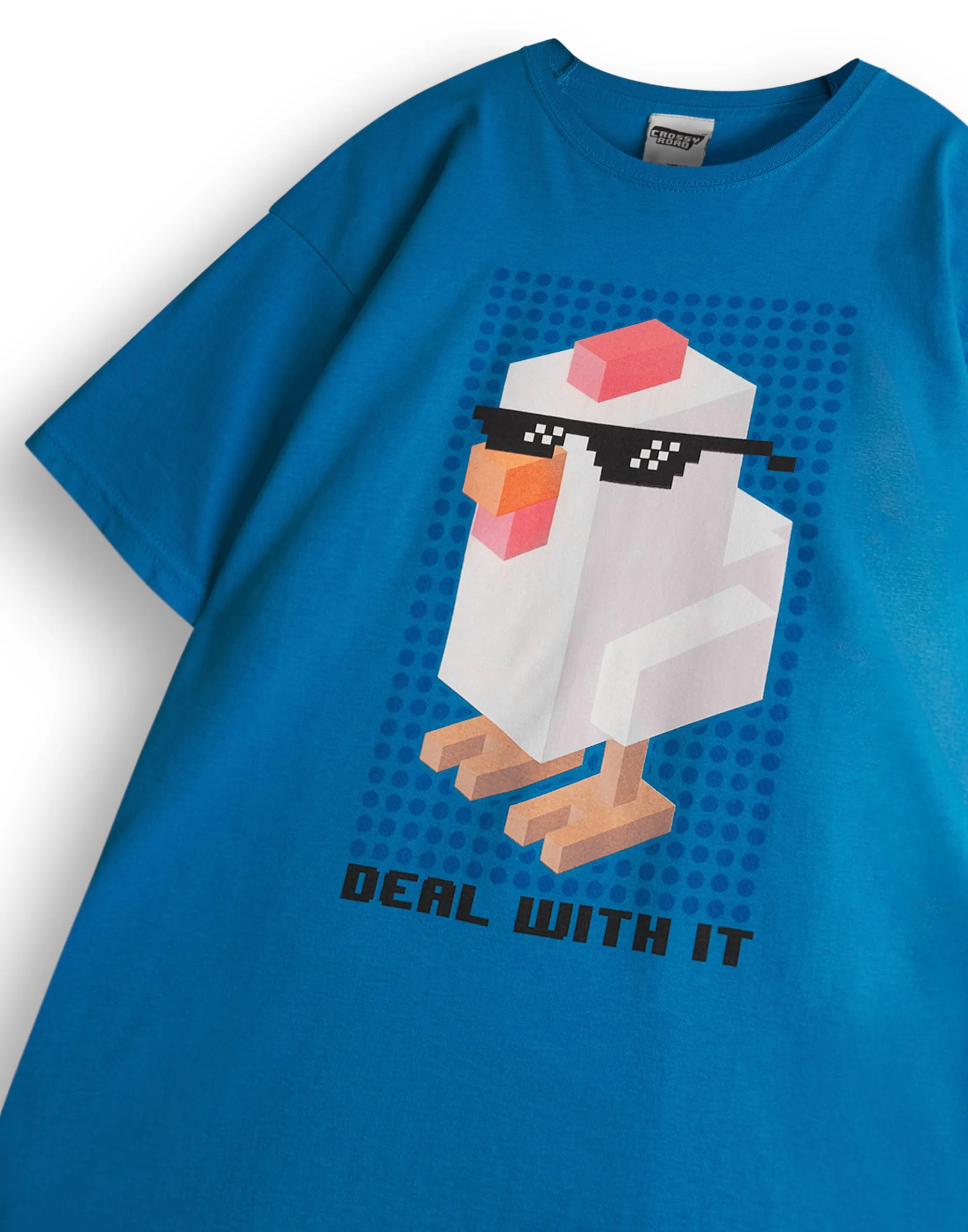 Crossy Road Boys Blue Short Sleeved T-Shirt