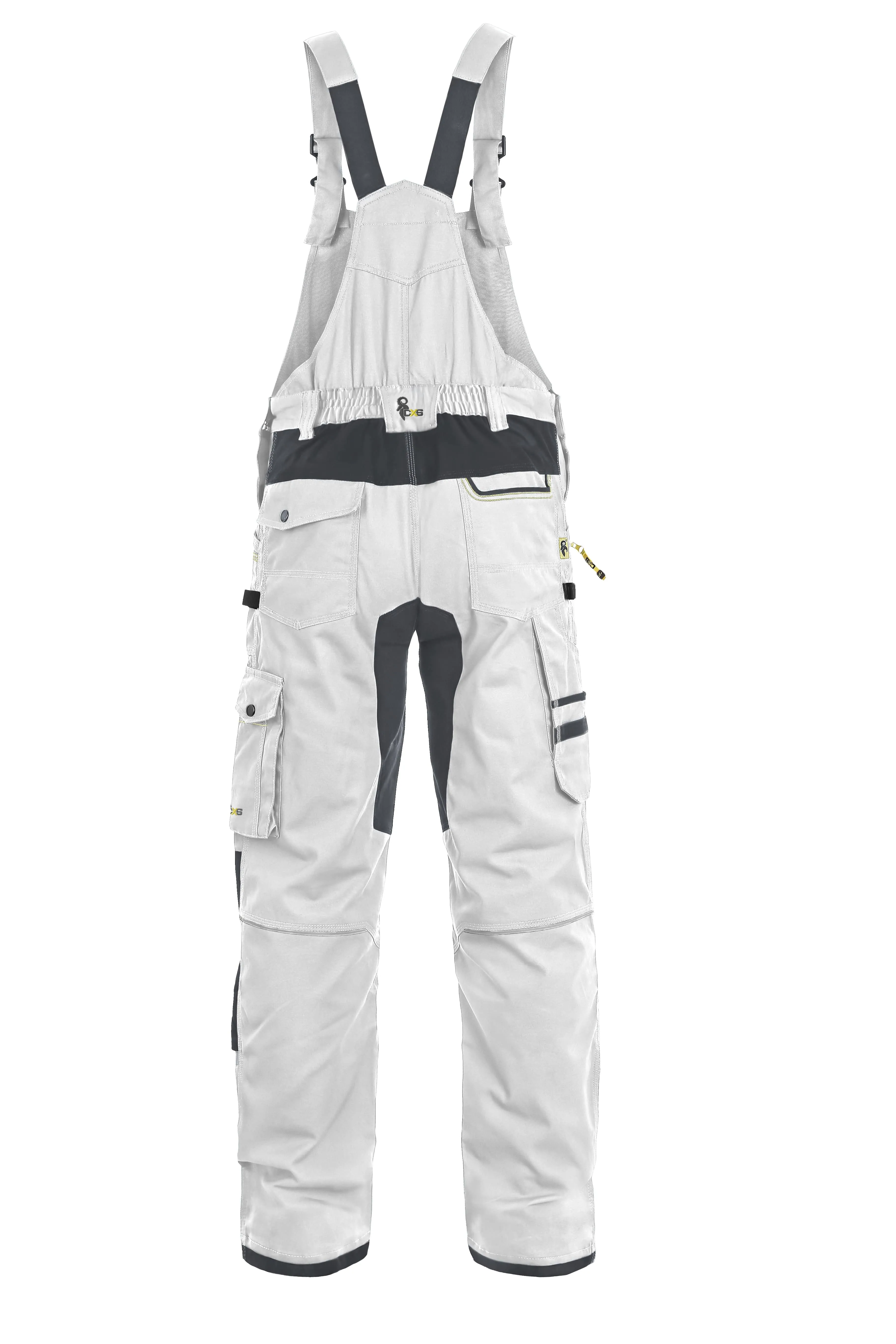 CXS STRETCH, WHITE-BLACK, MEN ́S WORK PANTS WITH BIB