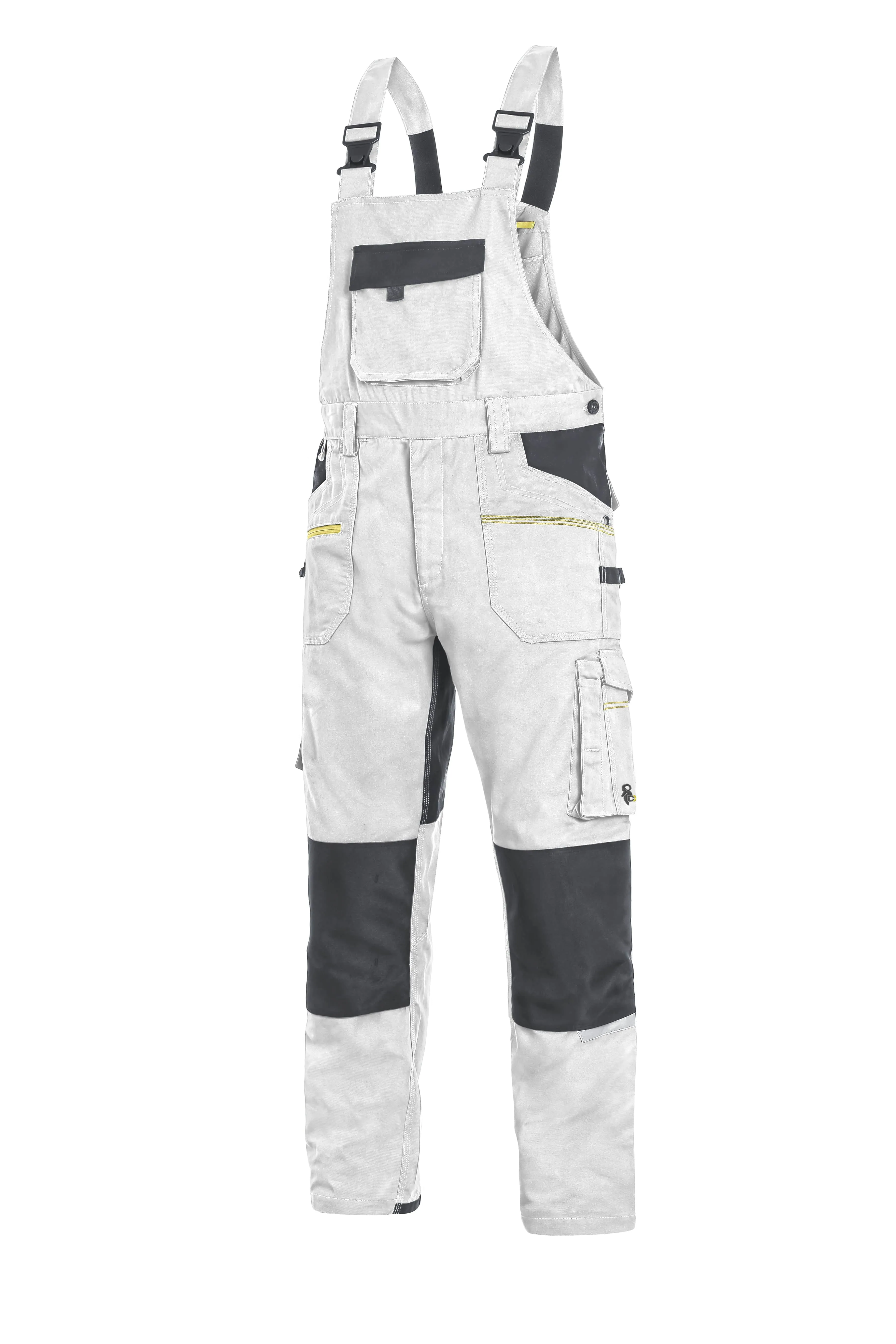 CXS STRETCH, WHITE-BLACK, MEN ́S WORK PANTS WITH BIB