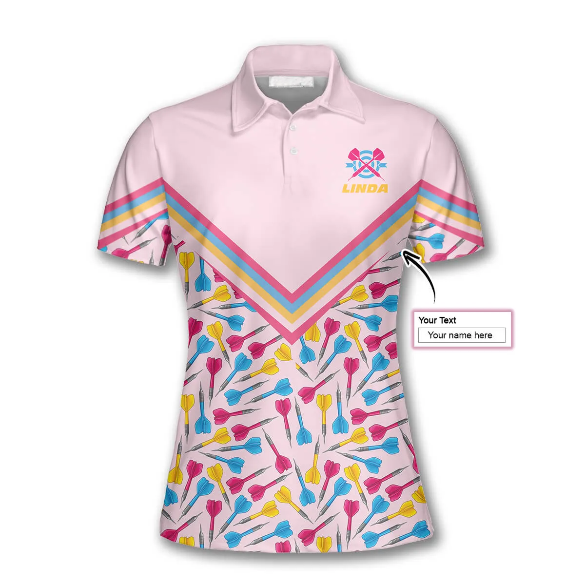 Dart Arrows Light Pink Custom Darts Shirts for Women, Gift for Him, Dart Shirt