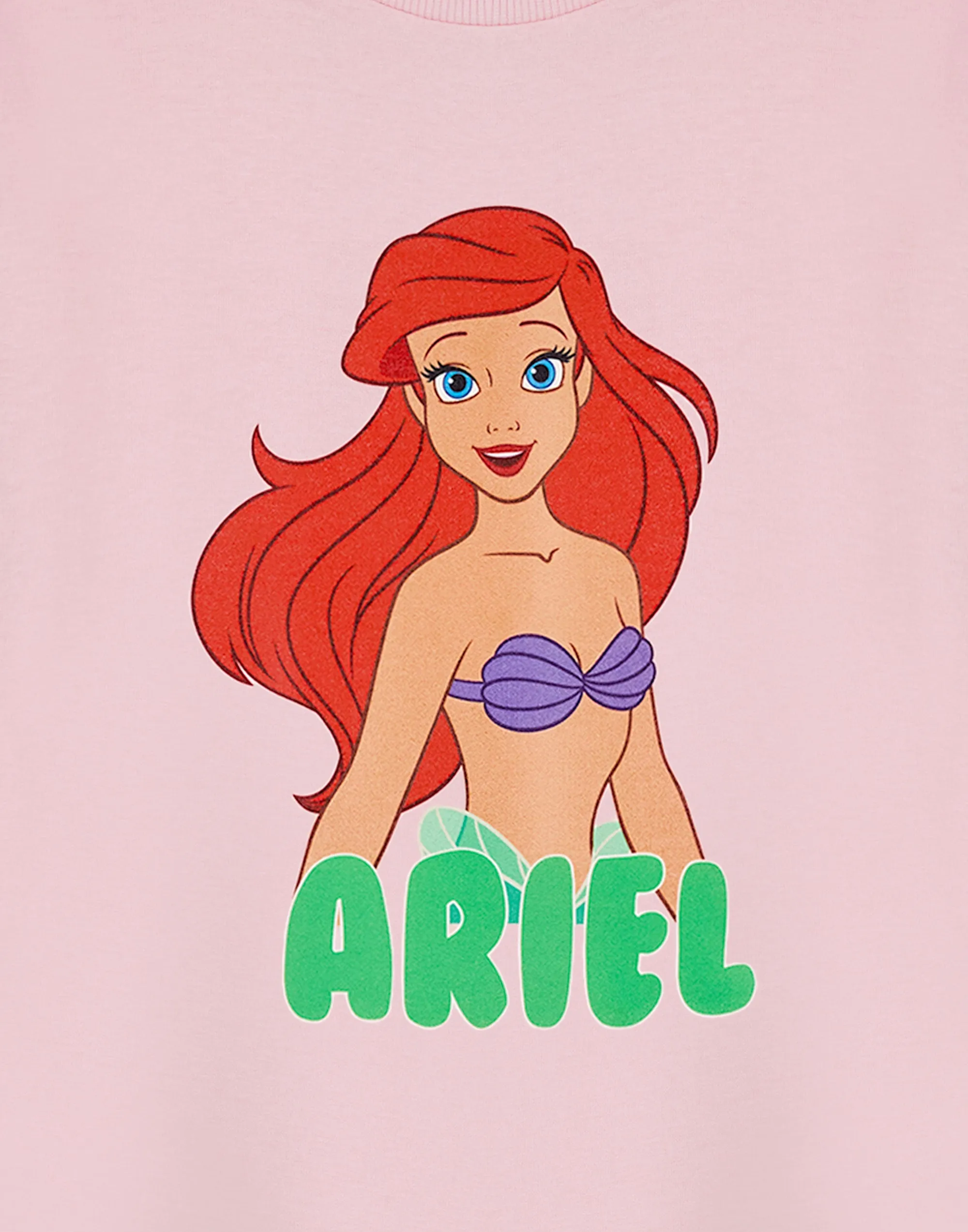 Disney Ariel Girls Pink Short Sleeved T-Shirt