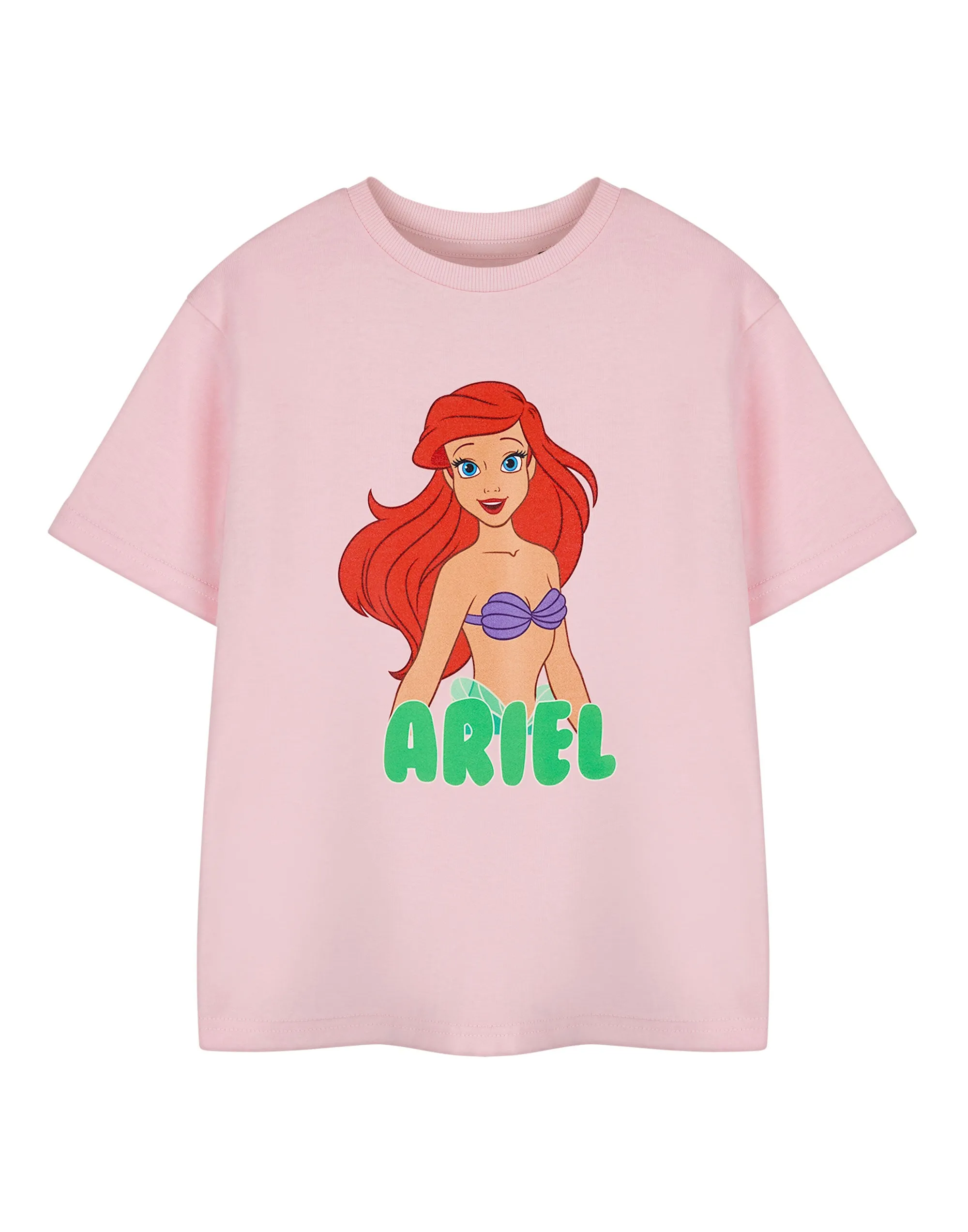 Disney Ariel Girls Pink Short Sleeved T-Shirt