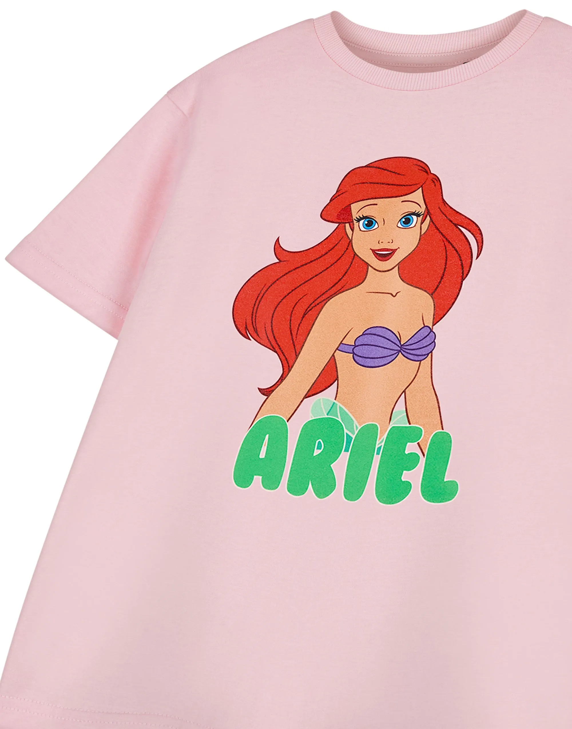 Disney Ariel Girls Pink Short Sleeved T-Shirt