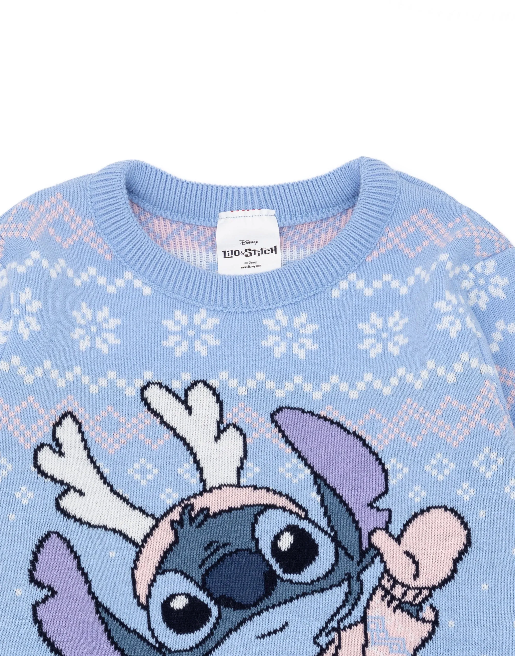 Disney Lilo & Stitch Kids Blue Knitted Christmas Jumper