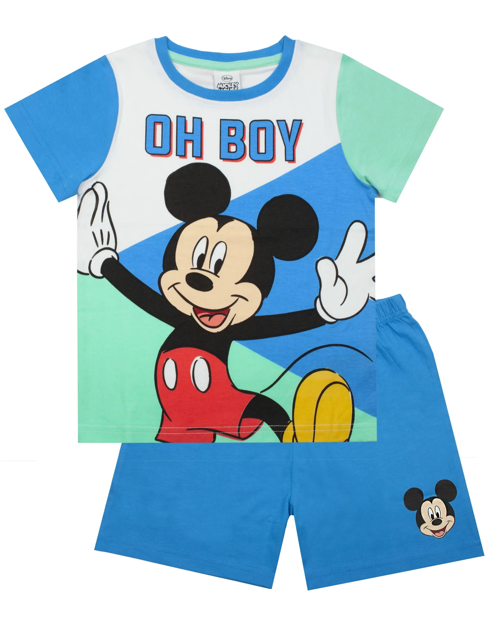 Disney Mickey Mouse Boys Blue Short Sleeve Short Leg Pyjama Set