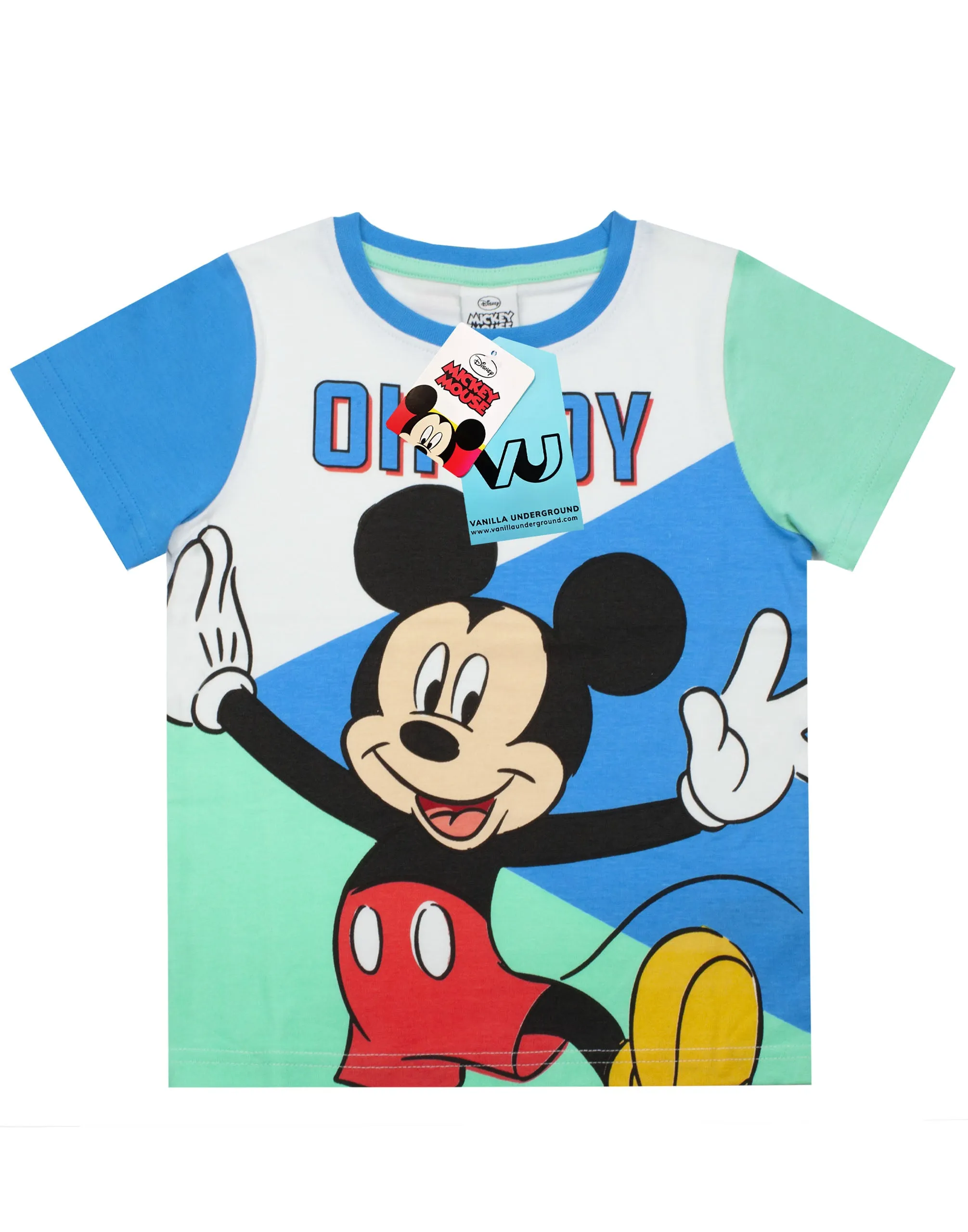 Disney Mickey Mouse Boys Blue Short Sleeve Short Leg Pyjama Set