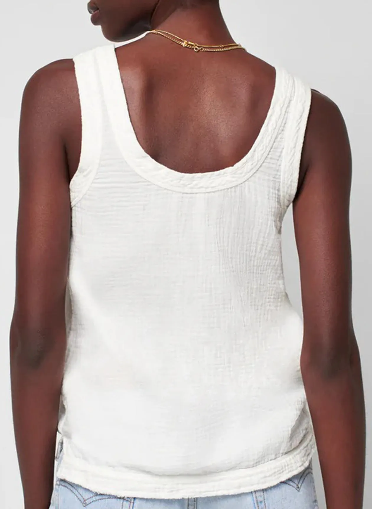 DREAM COTTON GAUZE SCOOP TANK