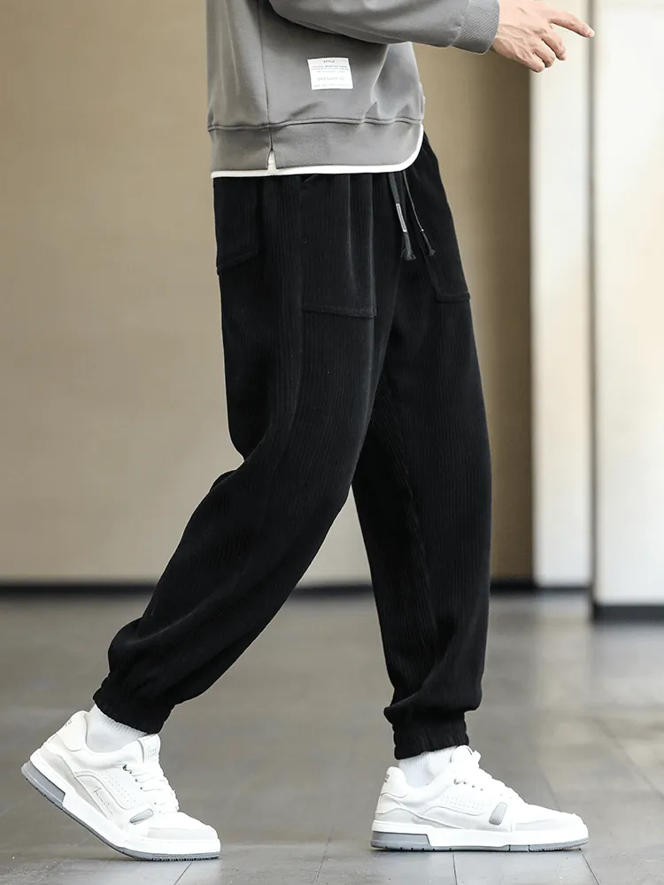 Fashion Elastic Hem Corduroy Sweatpants for Men / Loose Casual Joggers - SF1410