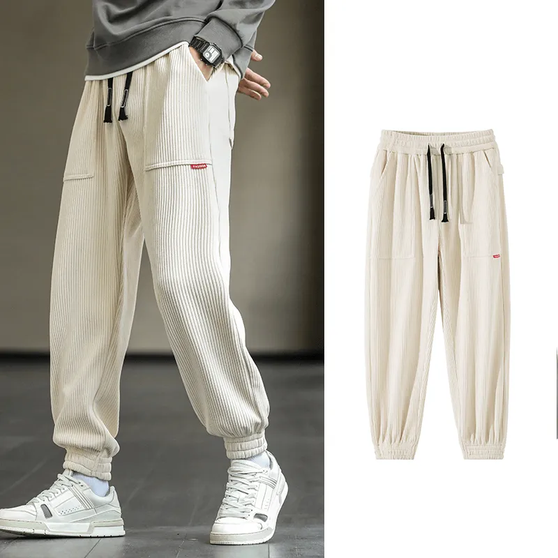 Fashion Elastic Hem Corduroy Sweatpants for Men / Loose Casual Joggers - SF1410