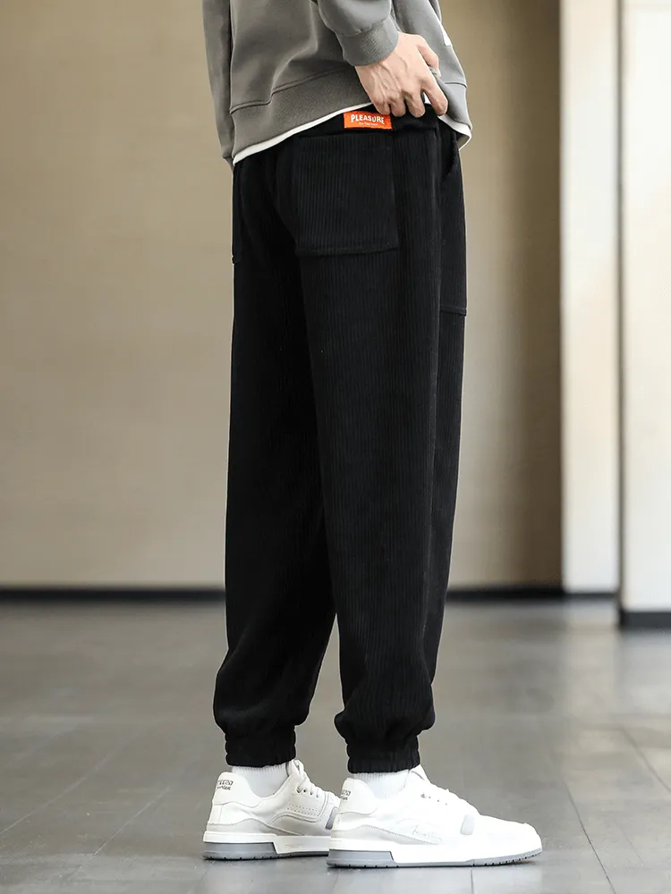 Fashion Elastic Hem Corduroy Sweatpants for Men / Loose Casual Joggers - SF1410