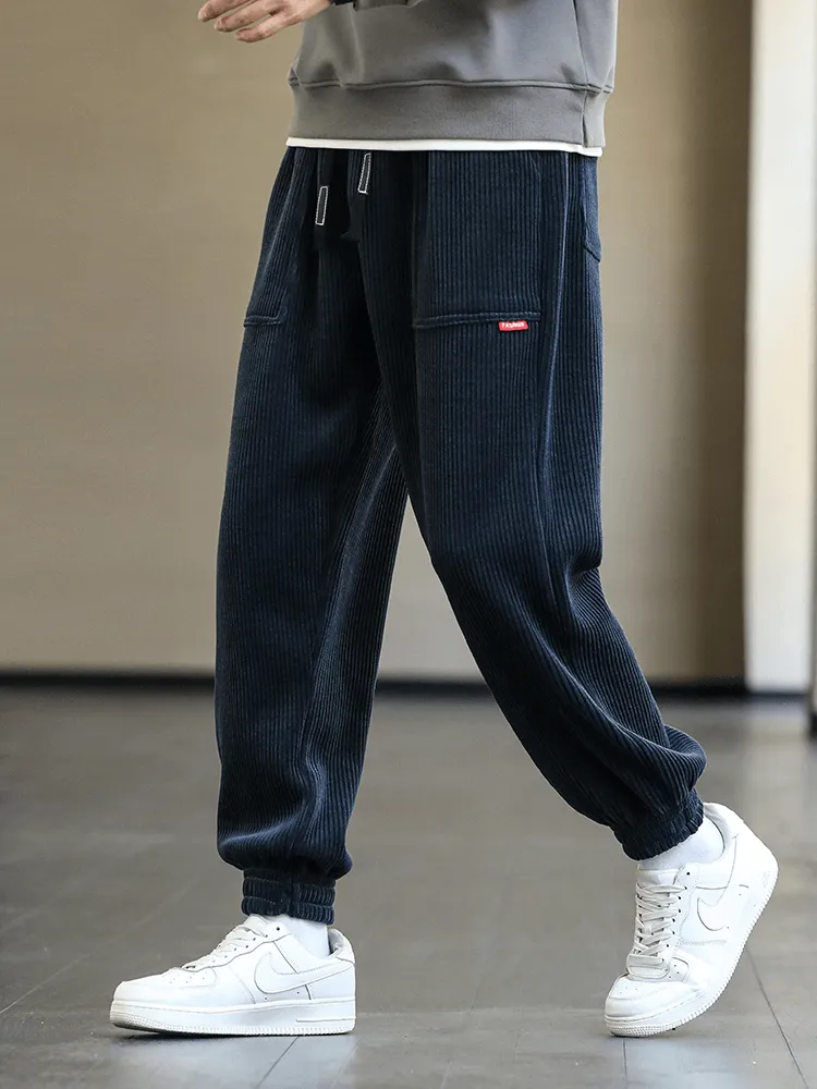 Fashion Elastic Hem Corduroy Sweatpants for Men / Loose Casual Joggers - SF1410