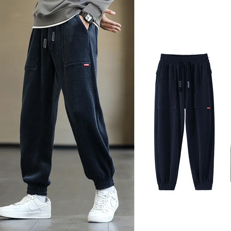 Fashion Elastic Hem Corduroy Sweatpants for Men / Loose Casual Joggers - SF1410