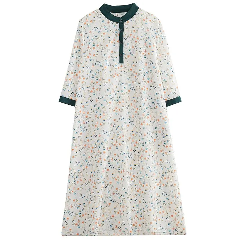 Floral Print Pastoral Tie-Up Print Artistic Dress