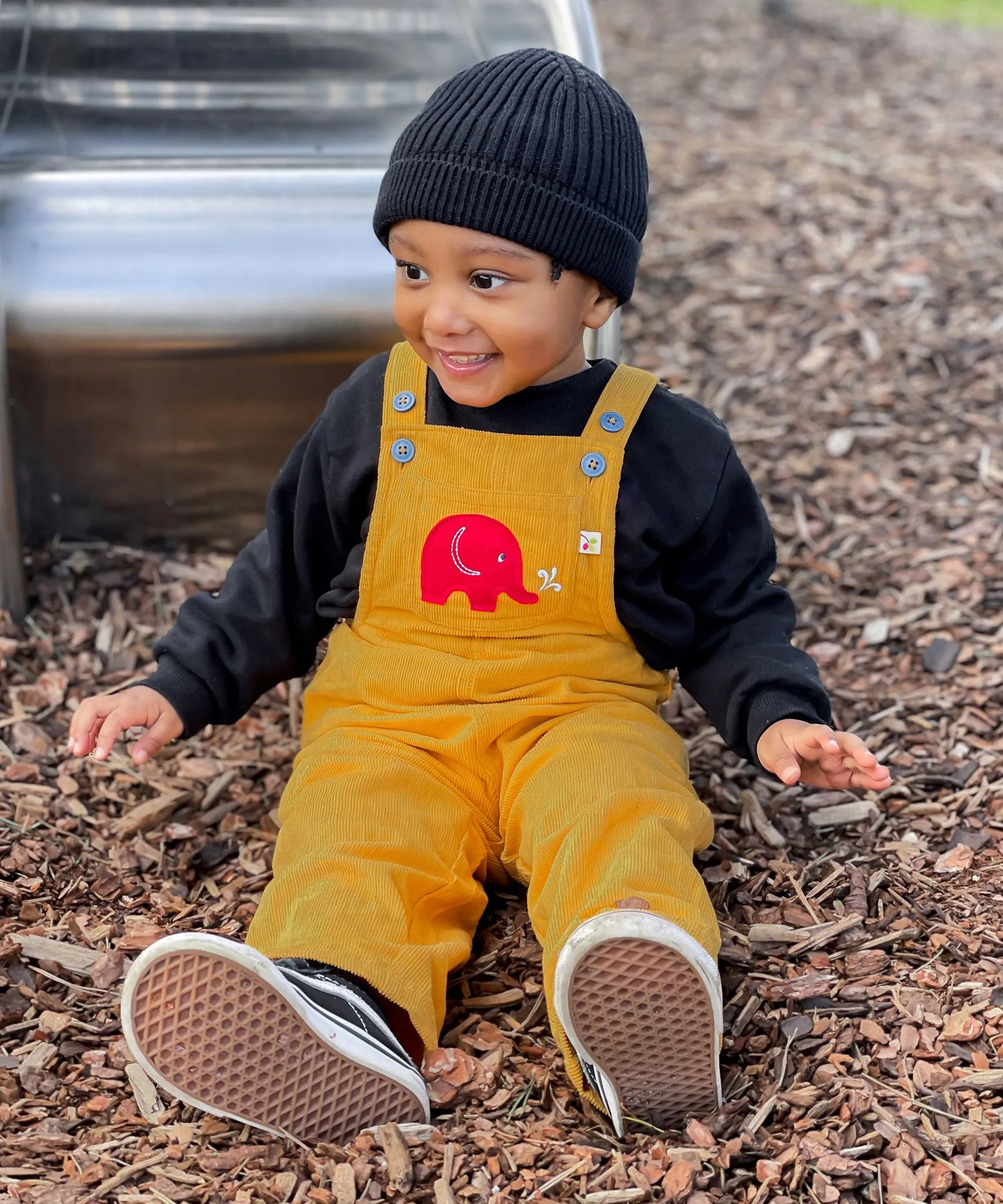 Frugi Babipur Kids Yellow Cord Dungarees