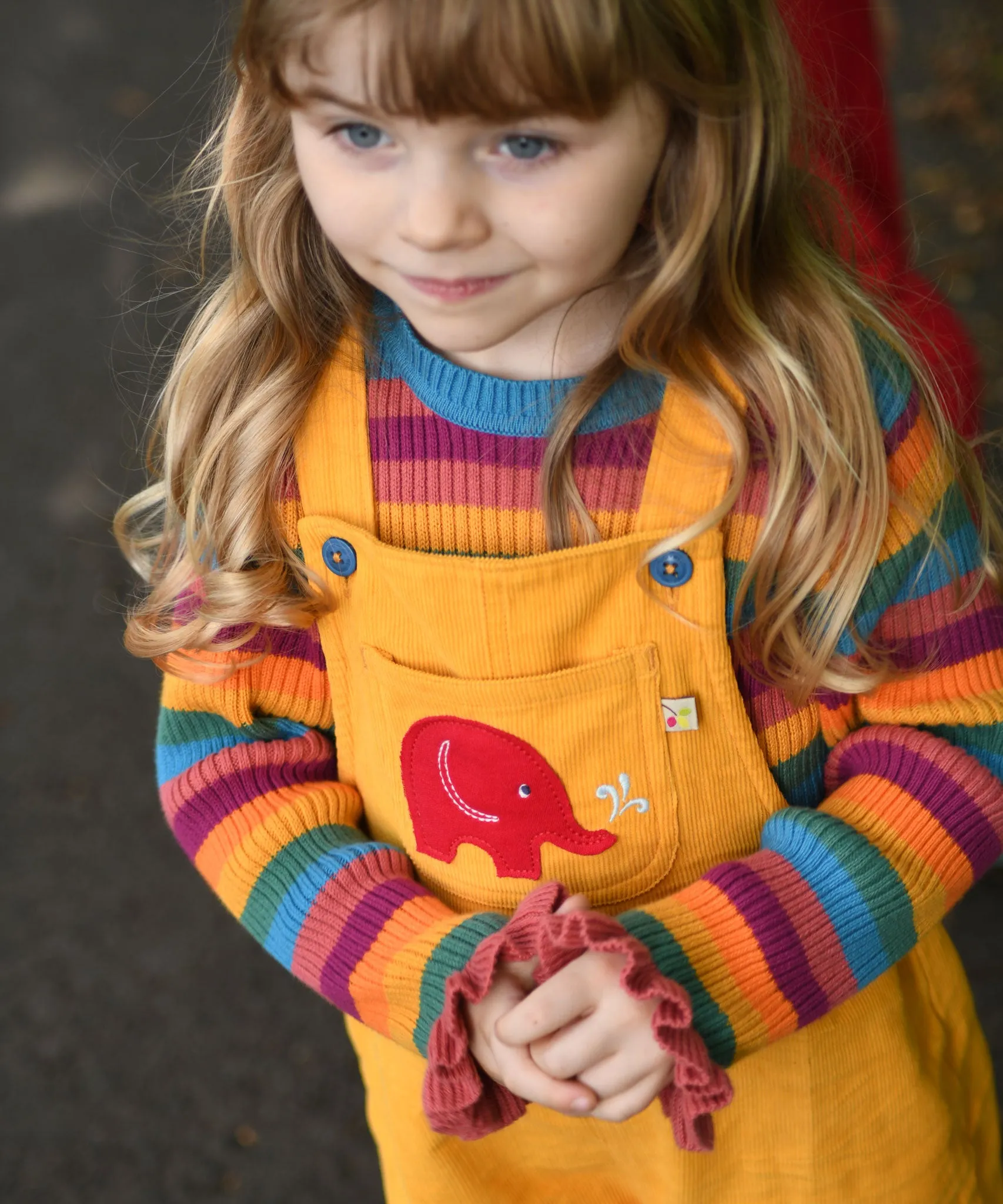 Frugi Babipur Kids Yellow Cord Dungarees