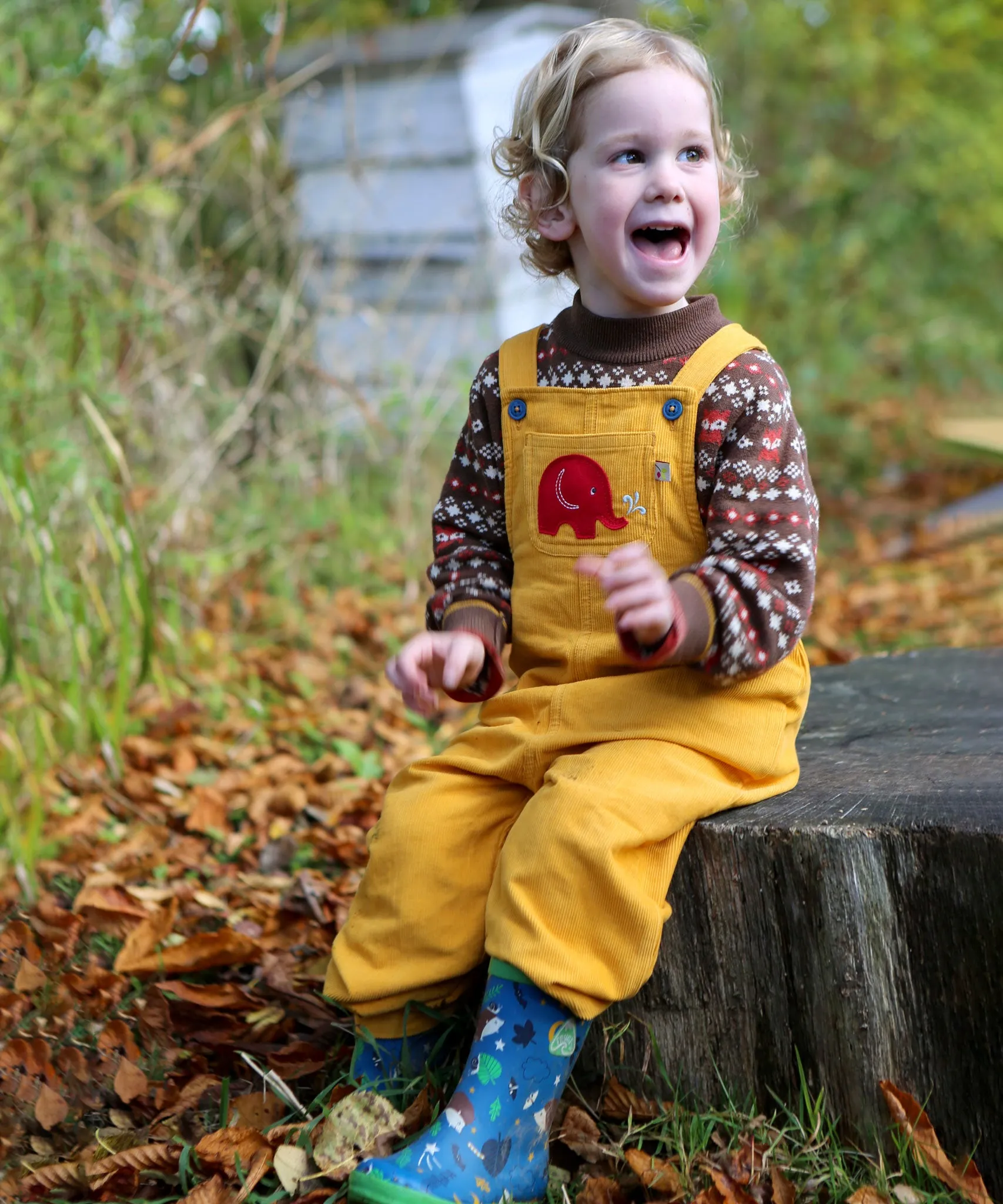 Frugi Babipur Kids Yellow Cord Dungarees