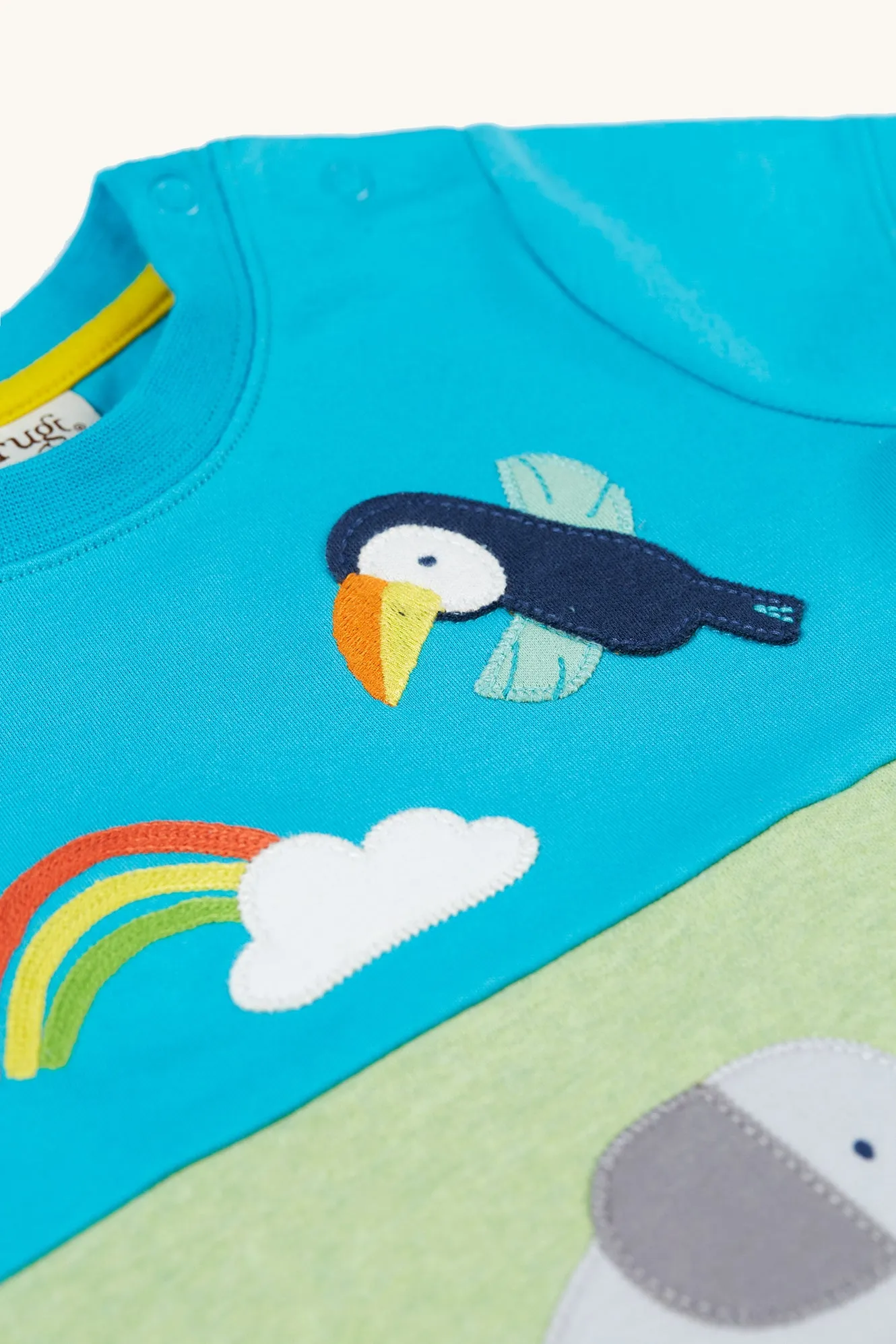 Frugi Little Penryn Panel T-Shirt - Elephant