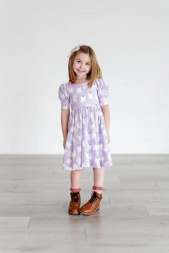 Girls Dress | Halloween- Purple Girly Ghost | Ollie Jay