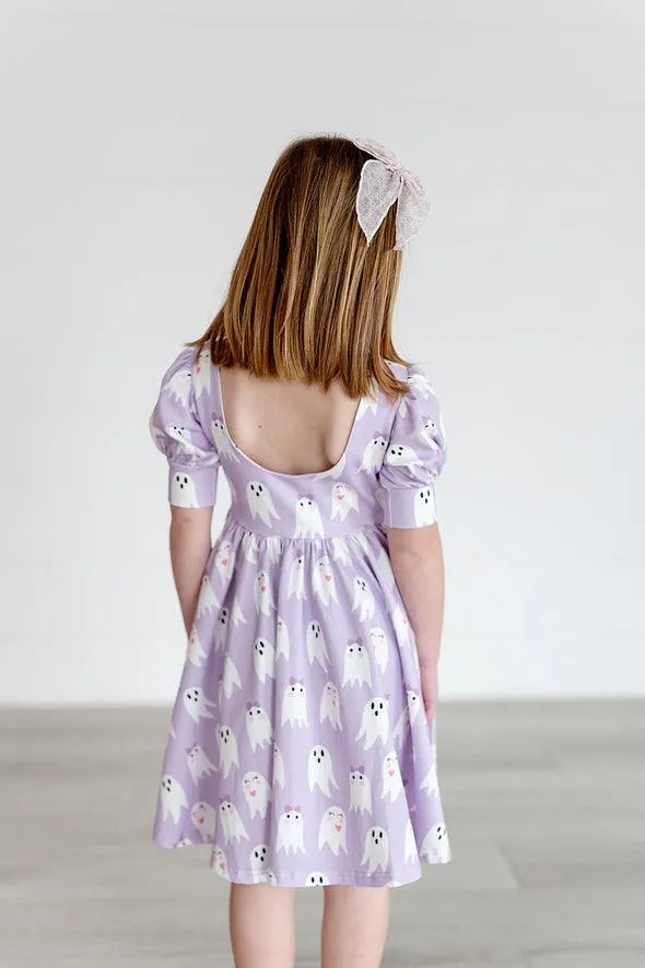 Girls Dress | Halloween- Purple Girly Ghost | Ollie Jay