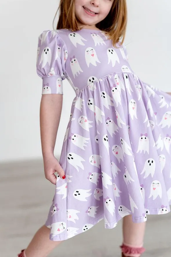 Girls Dress | Halloween- Purple Girly Ghost | Ollie Jay