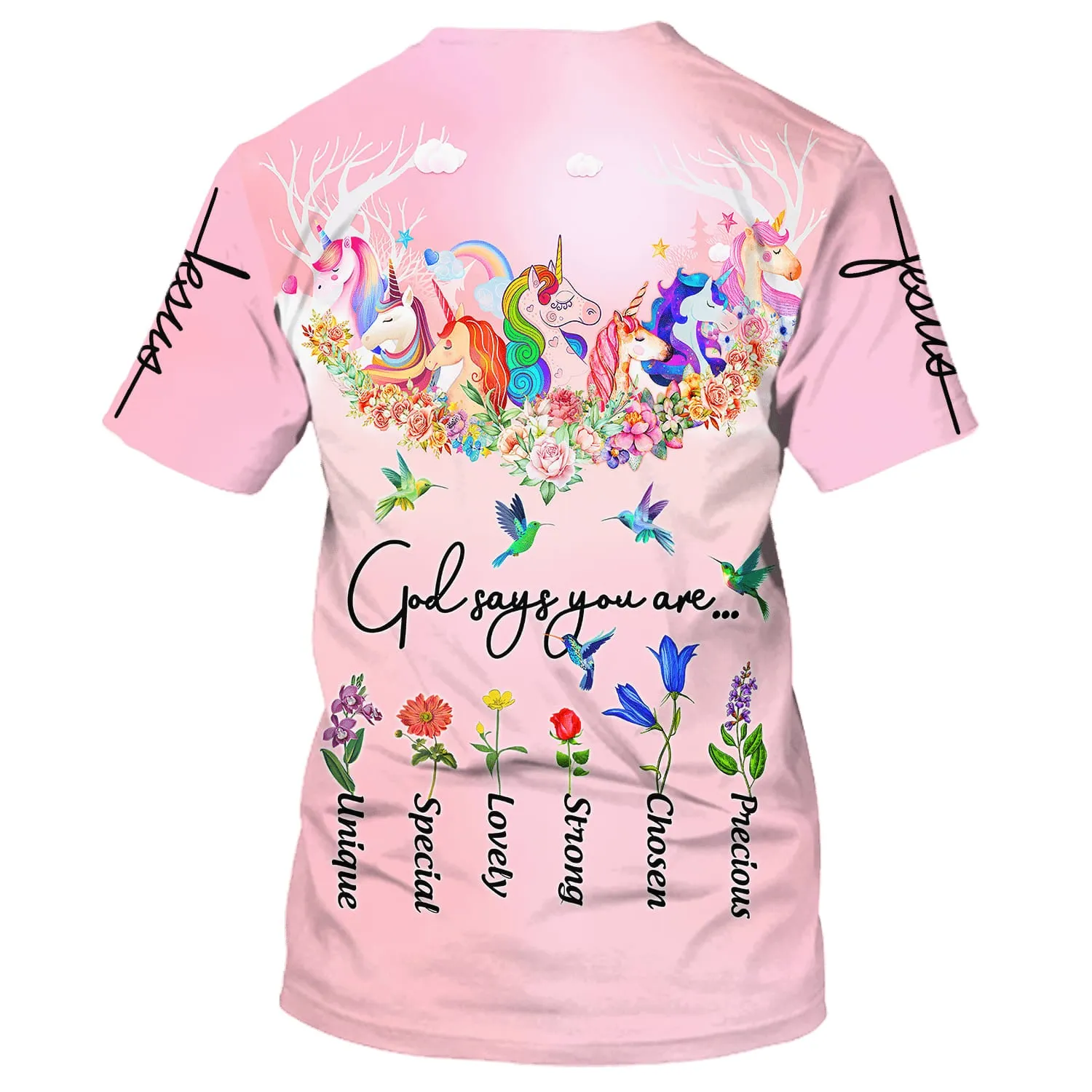 God Say You Are Unicorn And Hummingbird 3D All Over Printed Shirt for Men and Women