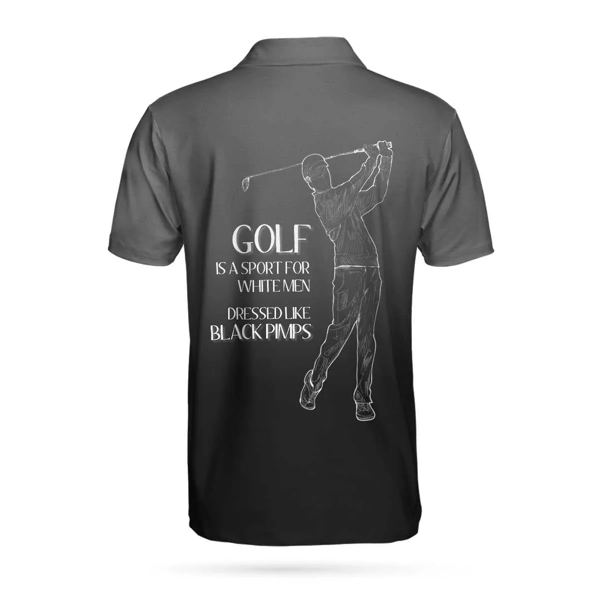 Golf Black Pimps Polo Shirt For Men, Funny White Men Golfing Polo Shirt Coolspod